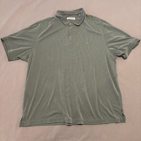 Tommy Bahama Polo Shirt 3XL XXXL Gray Short Sleeves Casual Geometric Big - Picture 1 of 6